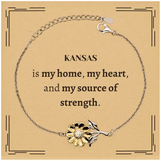 Kansas is my home Gifts, Lovely Kansas Birthday Christmas Sunflower Bracelet For People from Kansas, Men, Women, Friends - Mallard Moon Gift Shop