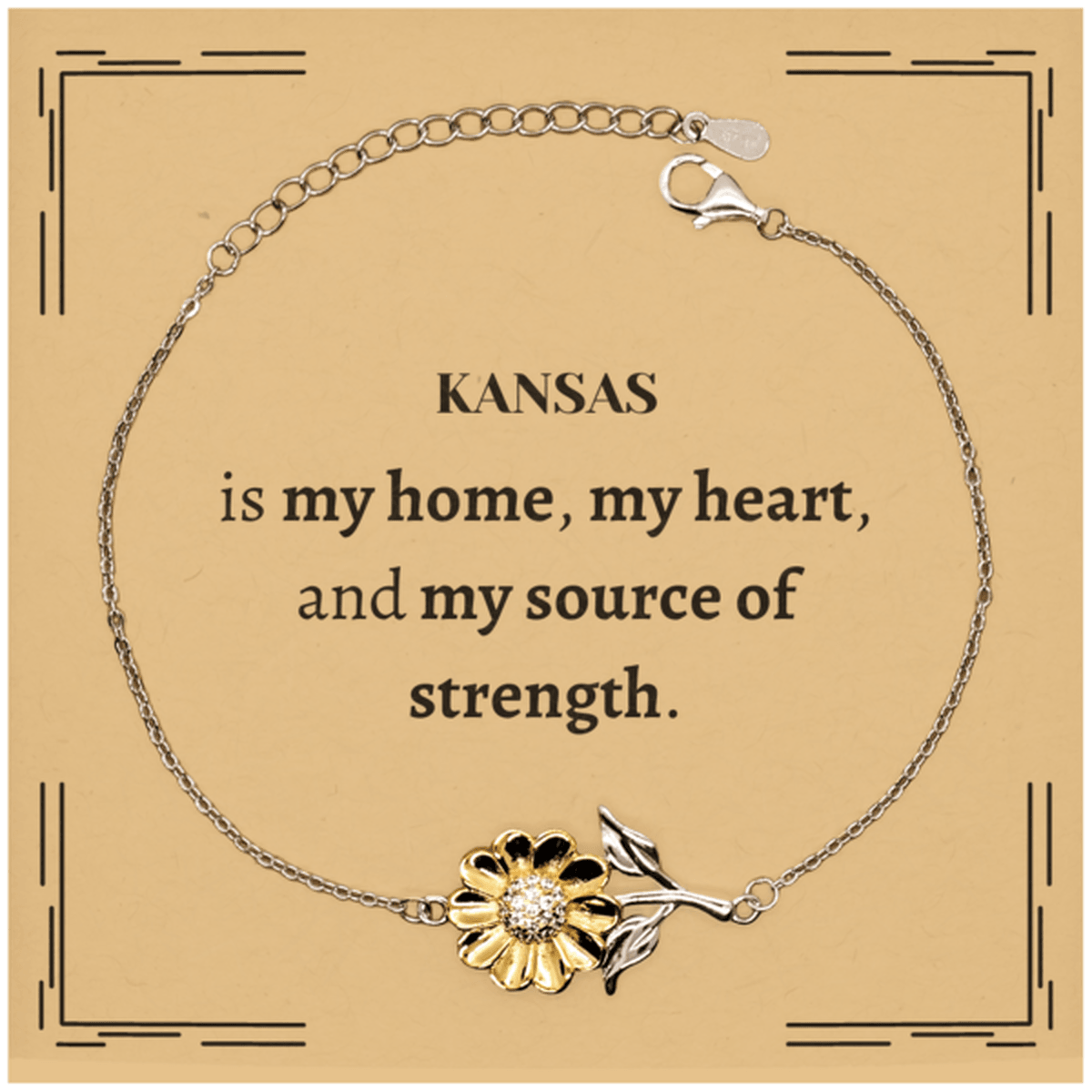 Kansas is my home Gifts, Lovely Kansas Birthday Christmas Sunflower Bracelet For People from Kansas, Men, Women, Friends - Mallard Moon Gift Shop