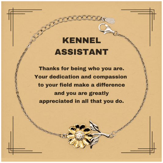 Kennel AssistantSunflower Bracelet - Thanks for being who you are - Birthday Christmas Jewelry Gifts Coworkers Colleague Boss - Mallard Moon Gift Shop