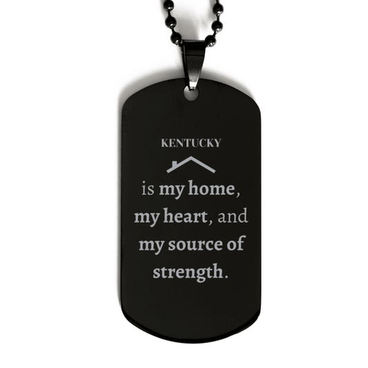 Kentucky is my home Gifts, Lovely Kentucky Birthday Christmas Black Dog Tag For People from Kentucky, Men, Women, Friends - Mallard Moon Gift Shop