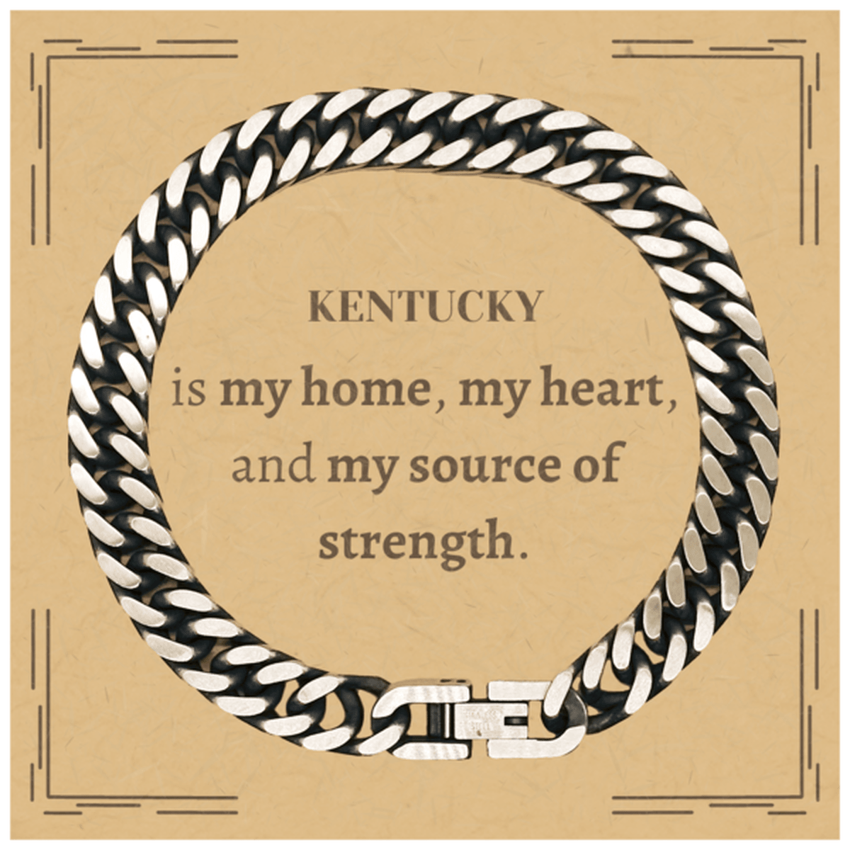 Kentucky is my home Gifts, Lovely Kentucky Birthday Christmas Cuban Link Chain Bracelet For People from Kentucky, Men, Women, Friends - Mallard Moon Gift Shop