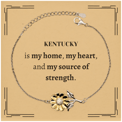 Kentucky is my home Gifts, Lovely Kentucky Birthday Christmas Sunflower Bracelet For People from Kentucky, Men, Women, Friends - Mallard Moon Gift Shop