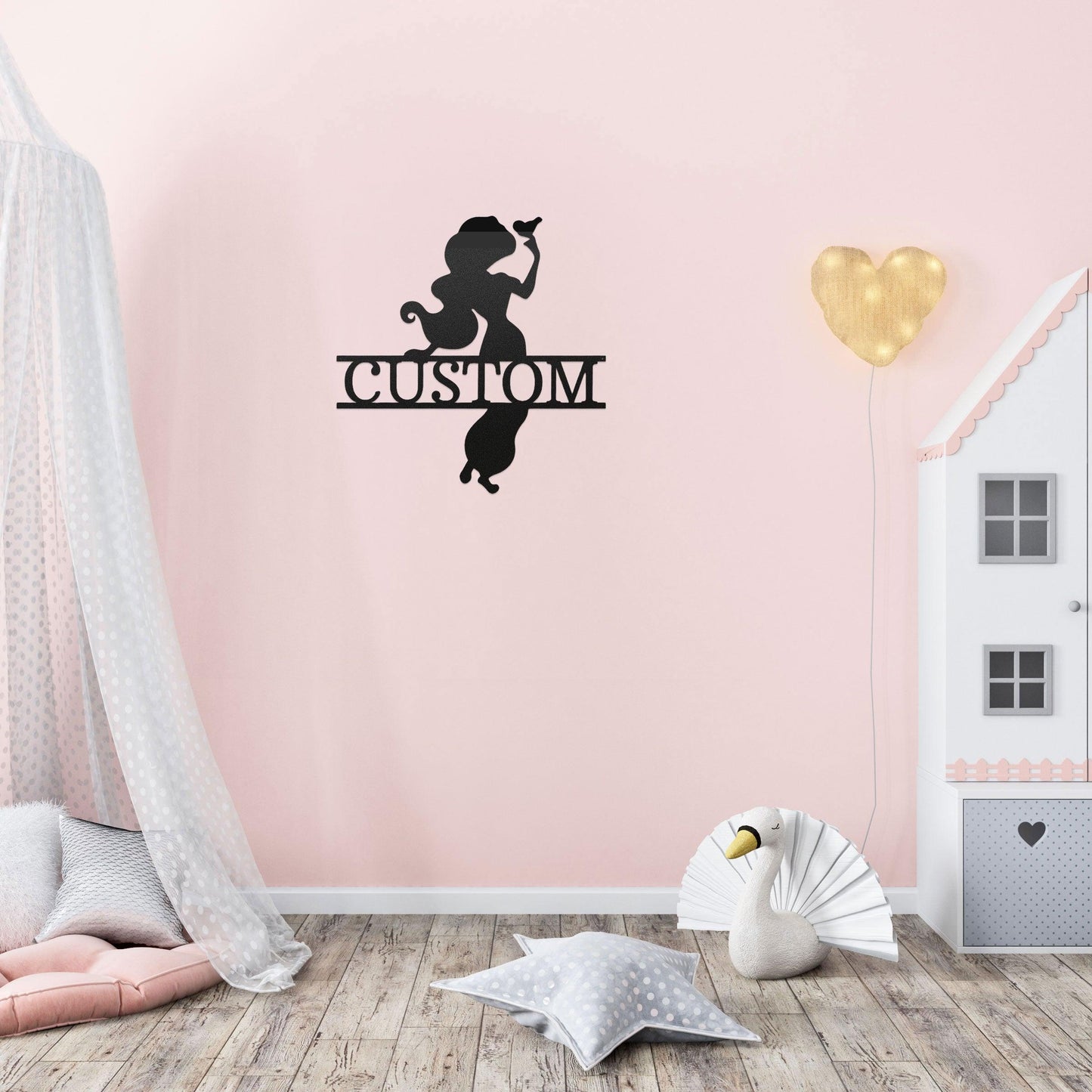Princess Jasmine Personalized Name Metal Art Wall Sign - Mallard Moon Gift Shop