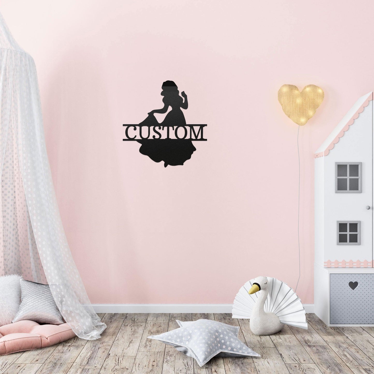 Princess Snow White Personalized Name Metal Art Wall Sign - Mallard Moon Gift Shop