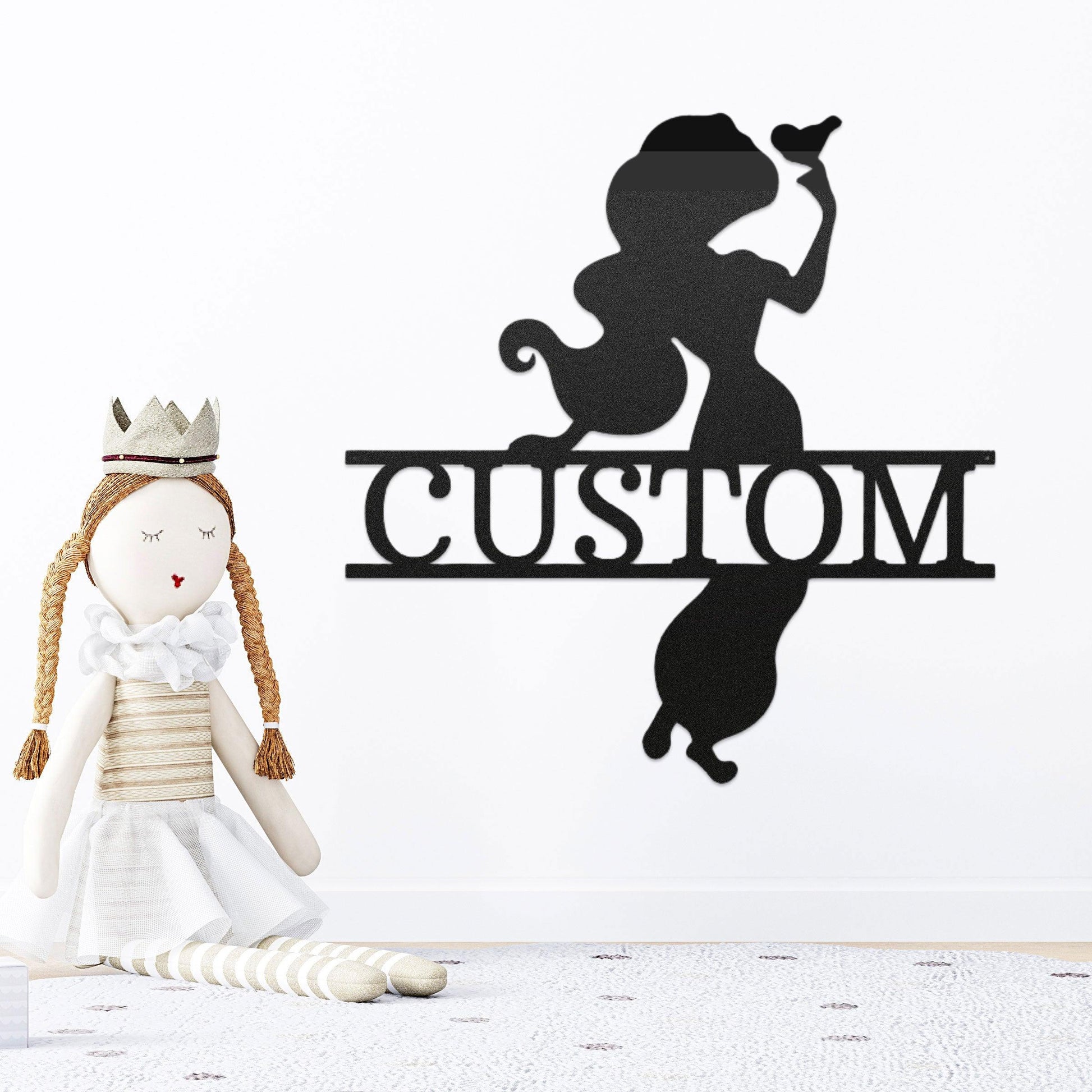 Princess Jasmine Personalized Name Metal Art Wall Sign - Mallard Moon Gift Shop