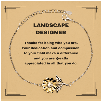 Landscape Designer Sunflower Bracelet - Thanks for being who you are - Birthday Christmas Jewelry Gifts Coworkers Colleague Boss - Mallard Moon Gift Shop