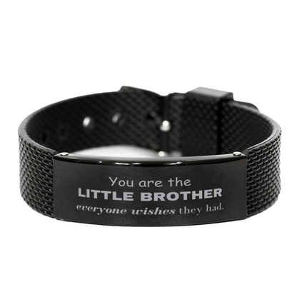 Little Brother Black Shark Mesh Bracelet, Everyone wishes they had, Inspirational Bracelet For Little Brother, Little Brother Gifts, Birthday Christmas Unique Gifts For Little Brother - Mallard Moon Gift Shop