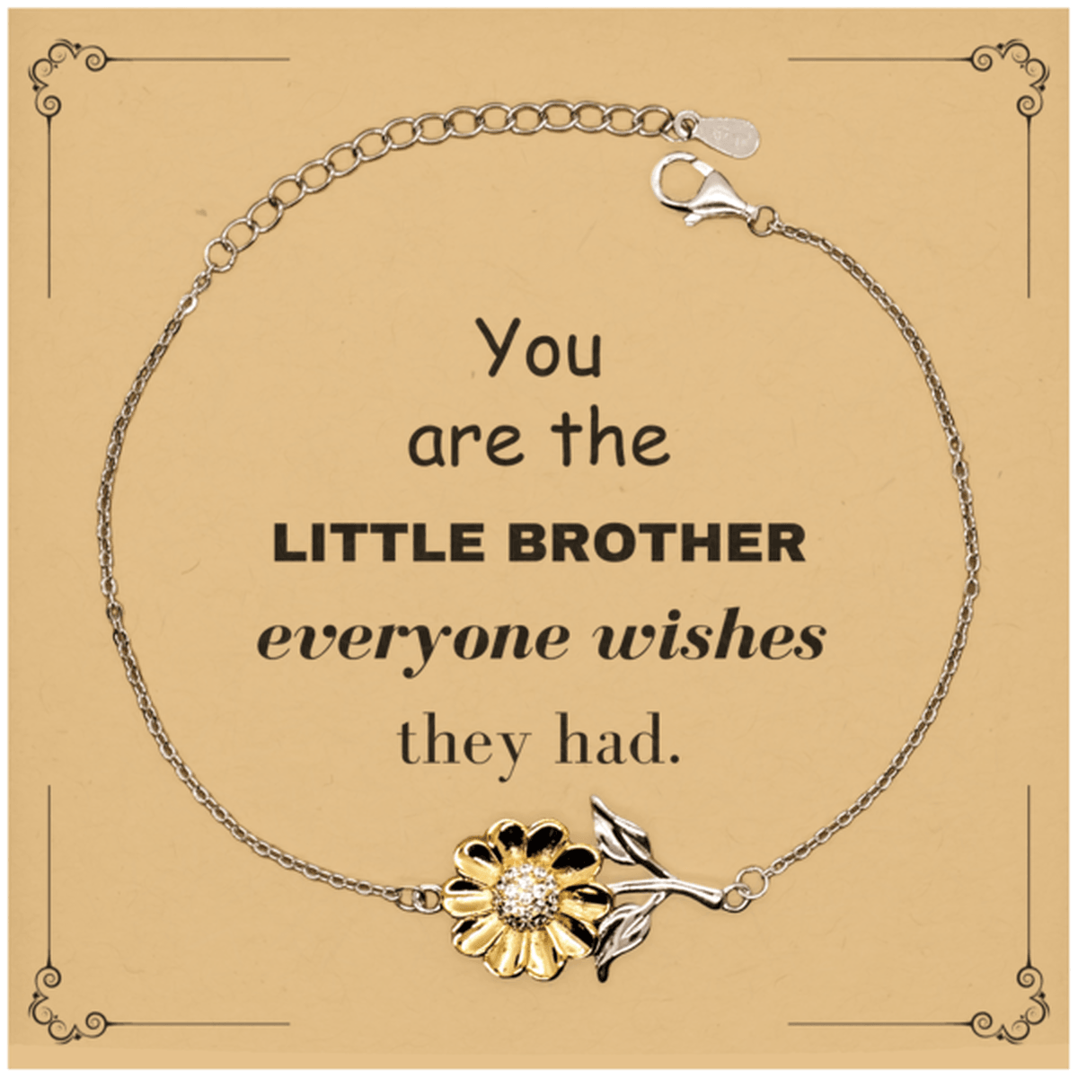 Little Brother Sunflower Bracelet, Everyone wishes they had, Inspirational Bracelet For Little Brother, Little Brother Gifts, Birthday Christmas Unique Gifts For Little Brother - Mallard Moon Gift Shop