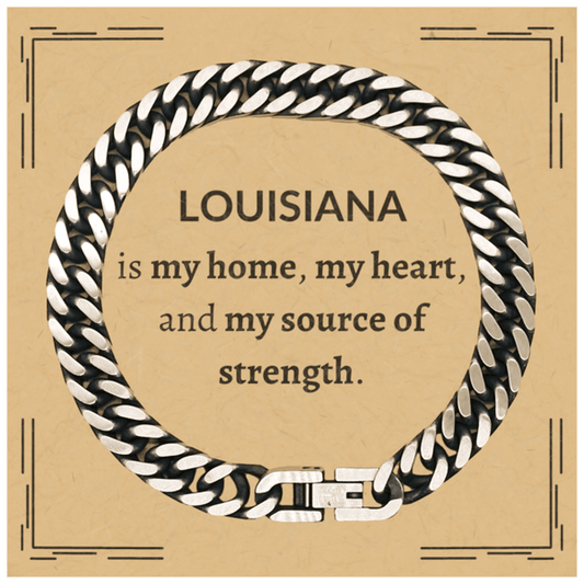 Louisiana is my Home Gifts, Amazing Louisiana Birthday, Christmas Cuban Link Chain Bracelet For People from Louisiana, Men, Women, Friends - Mallard Moon Gift Shop