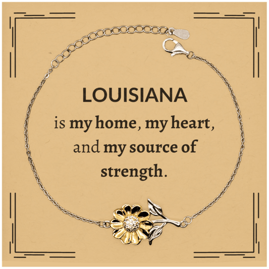 Louisiana is my Home Gifts, Amazing Louisiana Birthday, Christmas Sunflower Bracelet For People from Louisiana, Men, Women, Friends - Mallard Moon Gift Shop