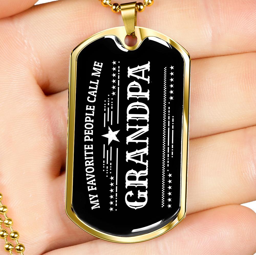 Gift for Grandfather - My Favorite People Call Me Grandpa Custom Engraved Keychain - Mallard Moon Gift Shop