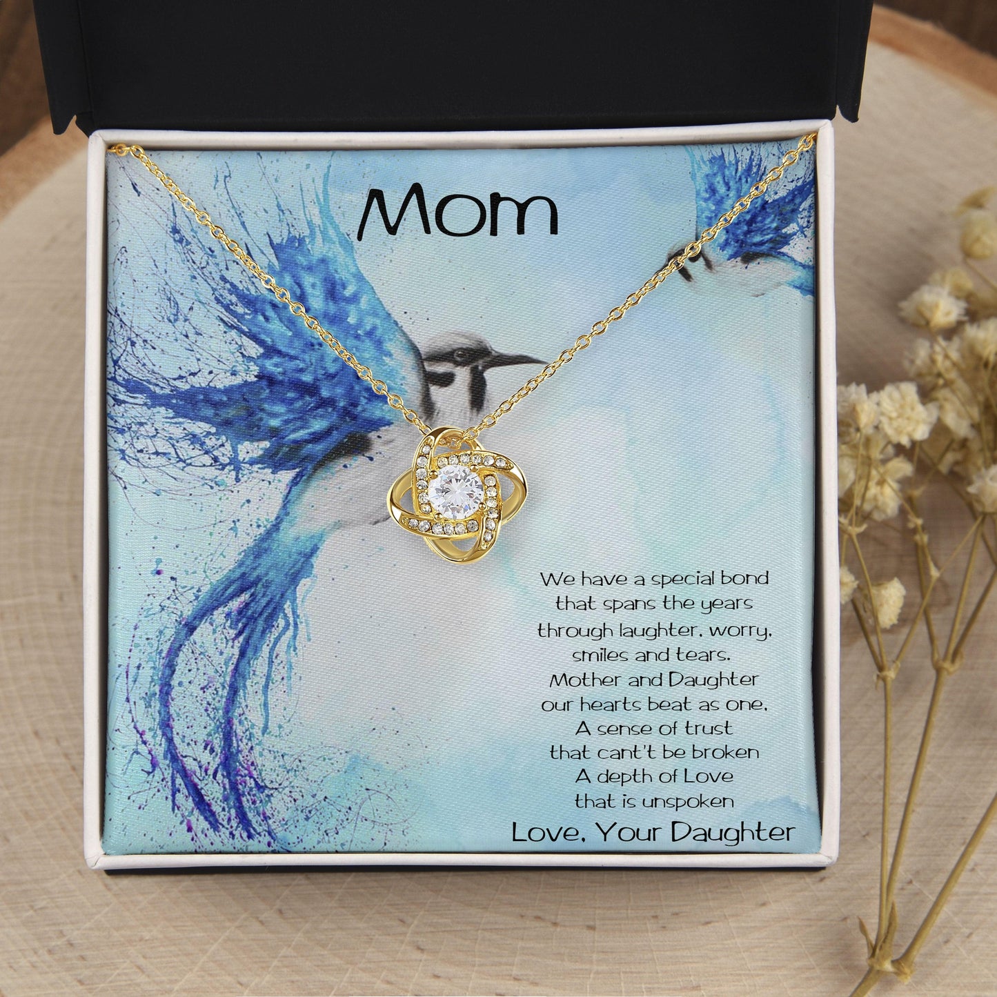 Gift for Mom from Daughter Love Knot Pendant Necklace - Mallard Moon Gift Shop