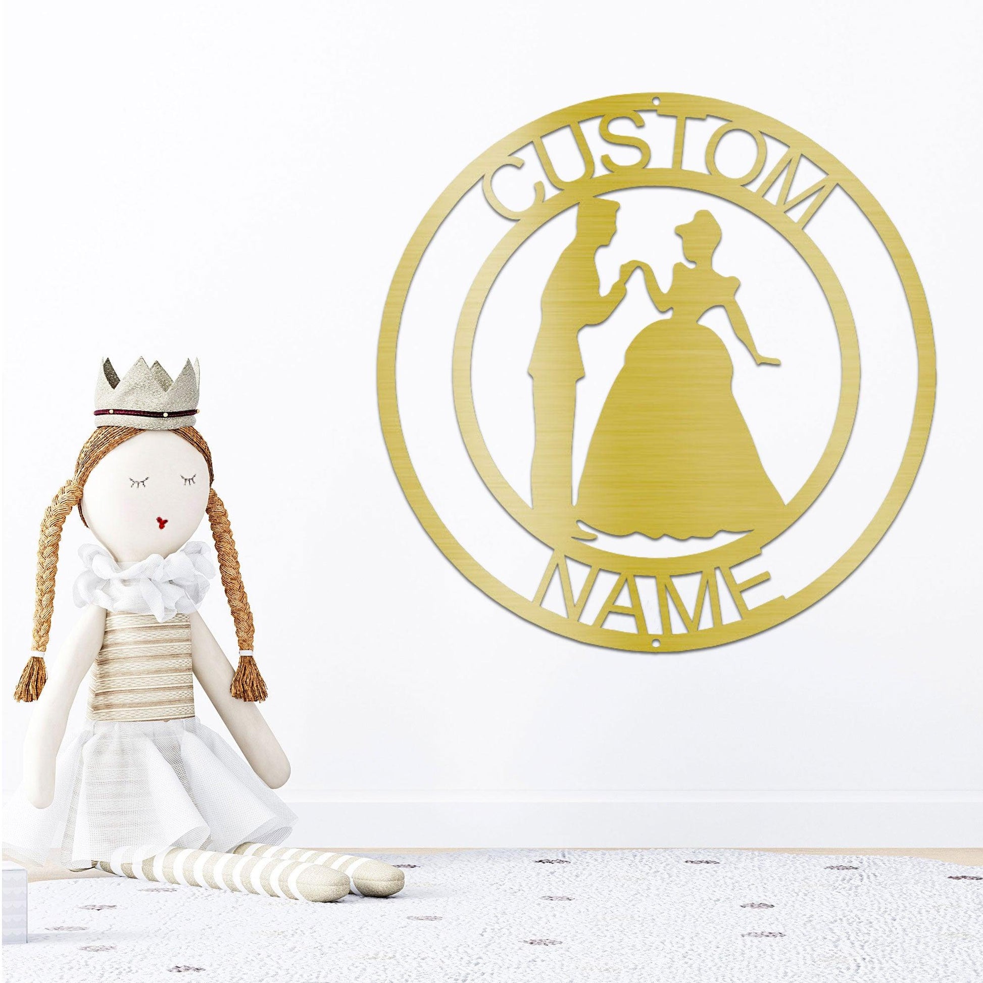 Prince and Princess Custom Name Metal Art Steel Wall Sign - Mallard Moon Gift Shop