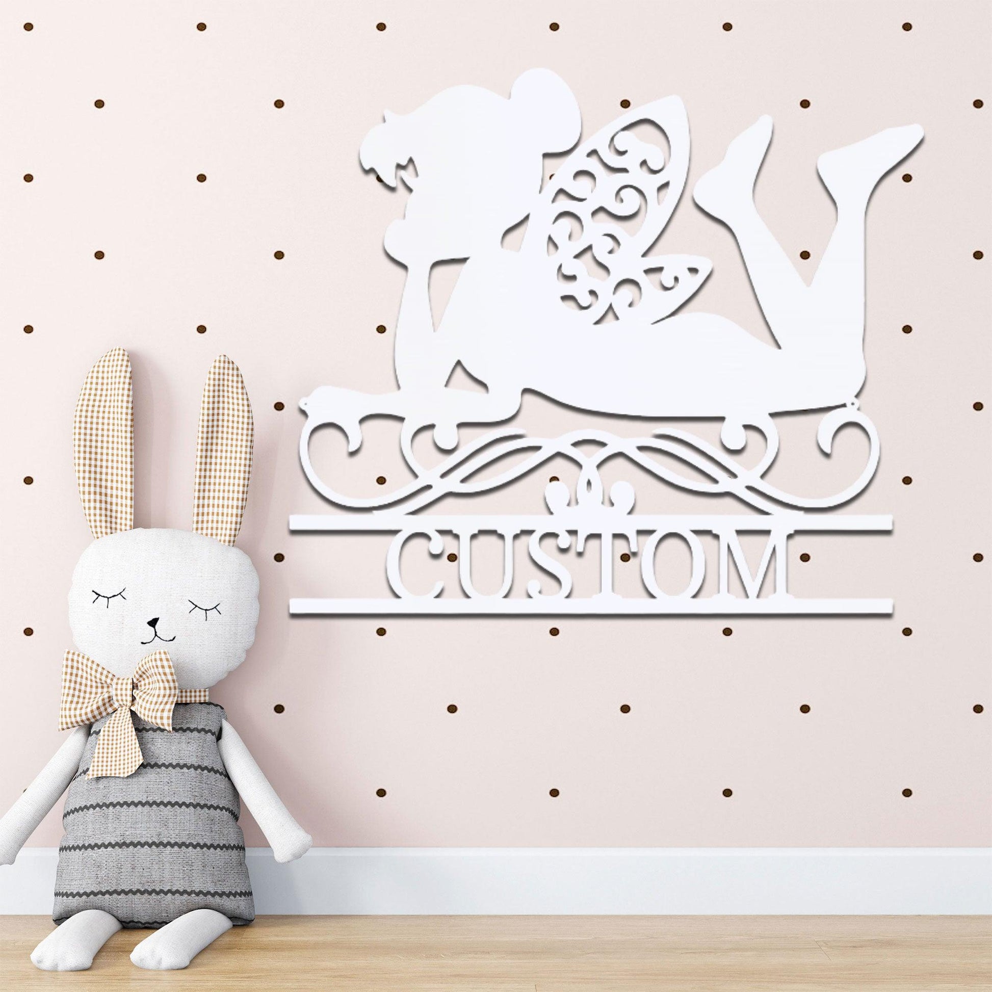 Tinkerbell Fairy Dreams Custom Name Metal Art Wall Sign - Mallard Moon Gift Shop