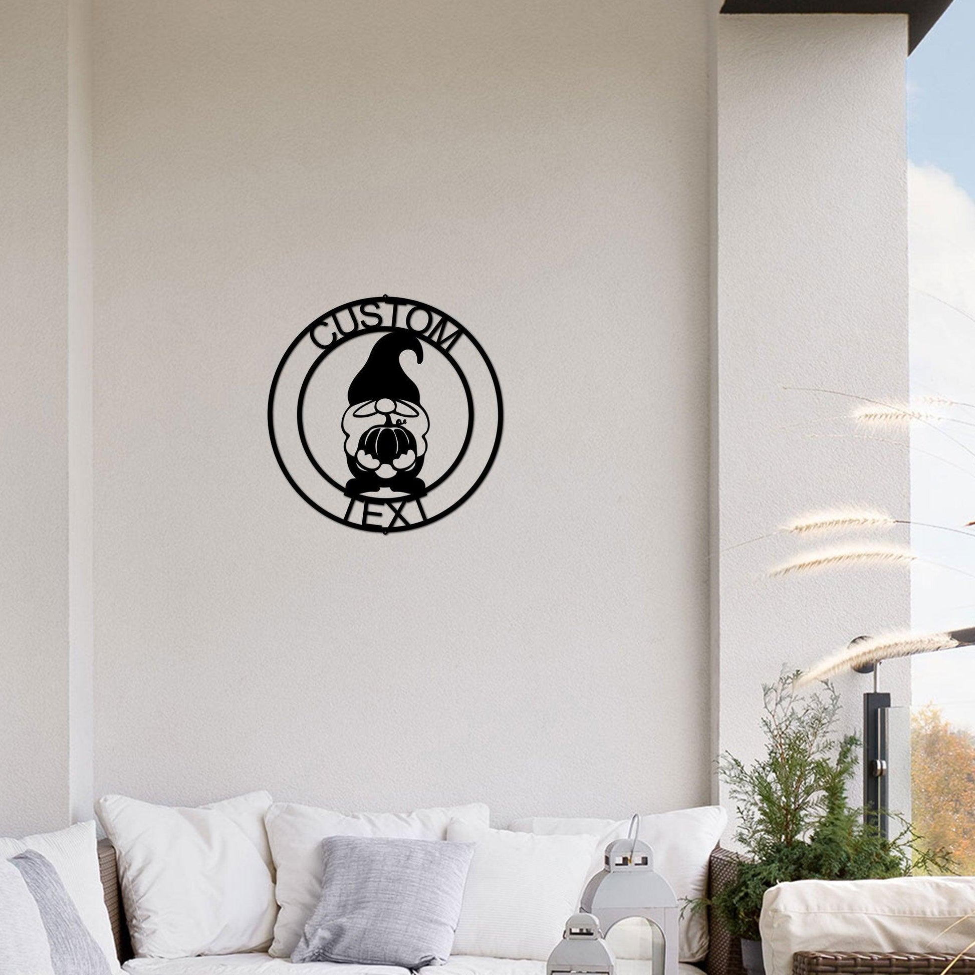 Thanksgiving Gnome Custom Name Metal Art Wall Sign Home Decor - Mallard Moon Gift Shop