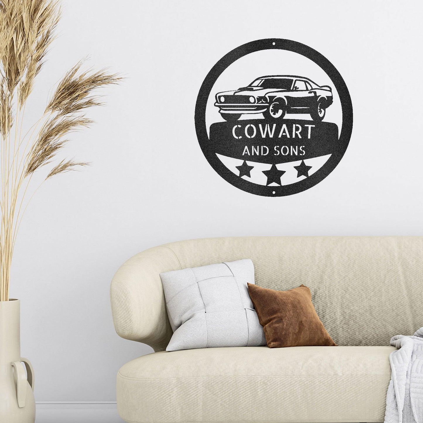 Classic Sports Car Personalized Garage Workshop Man Cave Steel Wall Sign - Mallard Moon Gift Shop