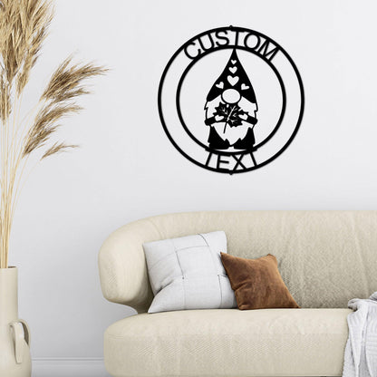Fall Gnome Custom Name Metal Art Wall Sign Home Decor - Mallard Moon Gift Shop