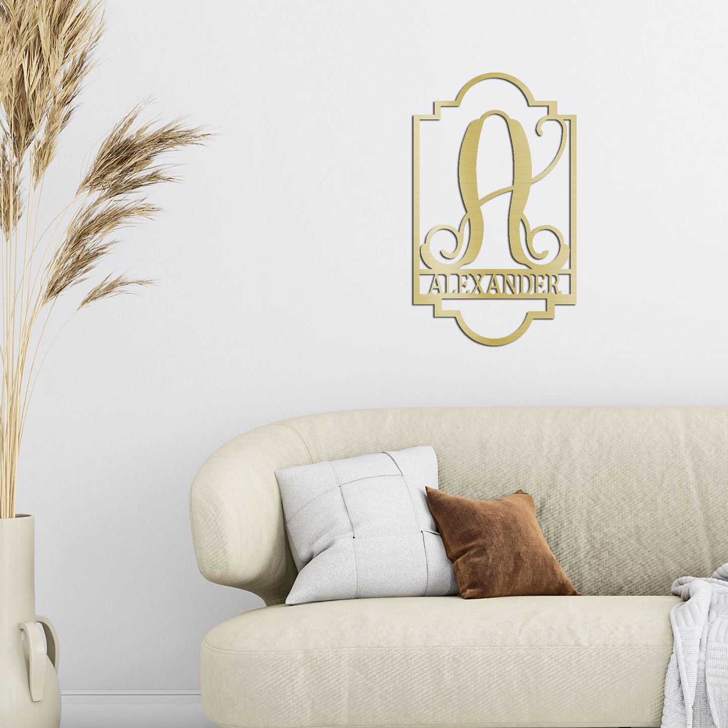 Regal Monogram Custom Name and Initial Metal Wall Art - Mallard Moon Gift Shop