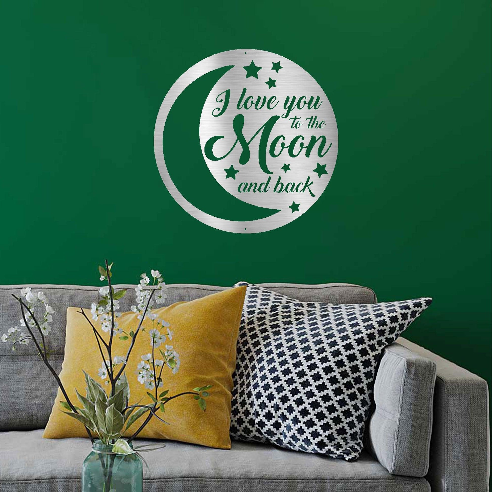 I Love You To the Moon and Back Indoor Outdoor Steel Wall Sign - Mallard Moon Gift Shop