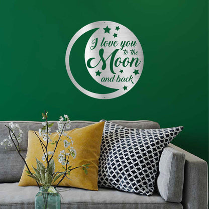 I Love You To the Moon and Back Indoor Outdoor Steel Wall Sign - Mallard Moon Gift Shop