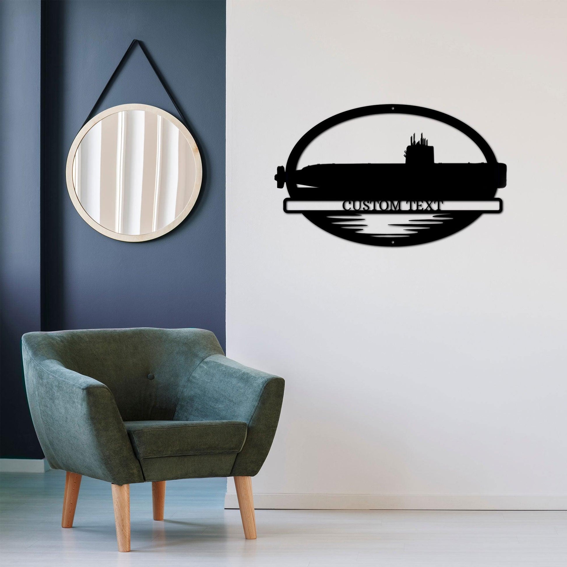 Navy Battleship USS Sargo Submarine Silhouette Custom Metal Art Wall Sign - Mallard Moon Gift Shop