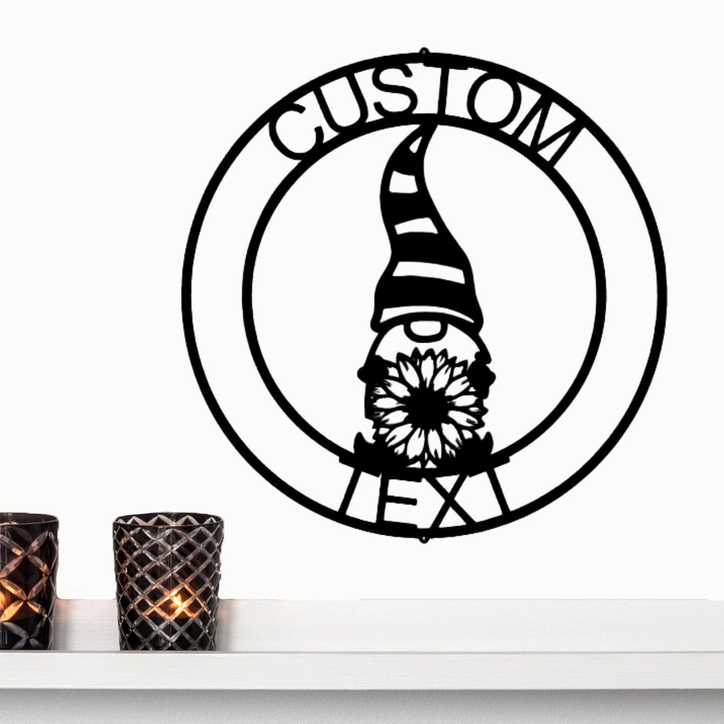 Spring Gnome Custom Name Metal Art Wall Sign Home Decor - Mallard Moon Gift Shop
