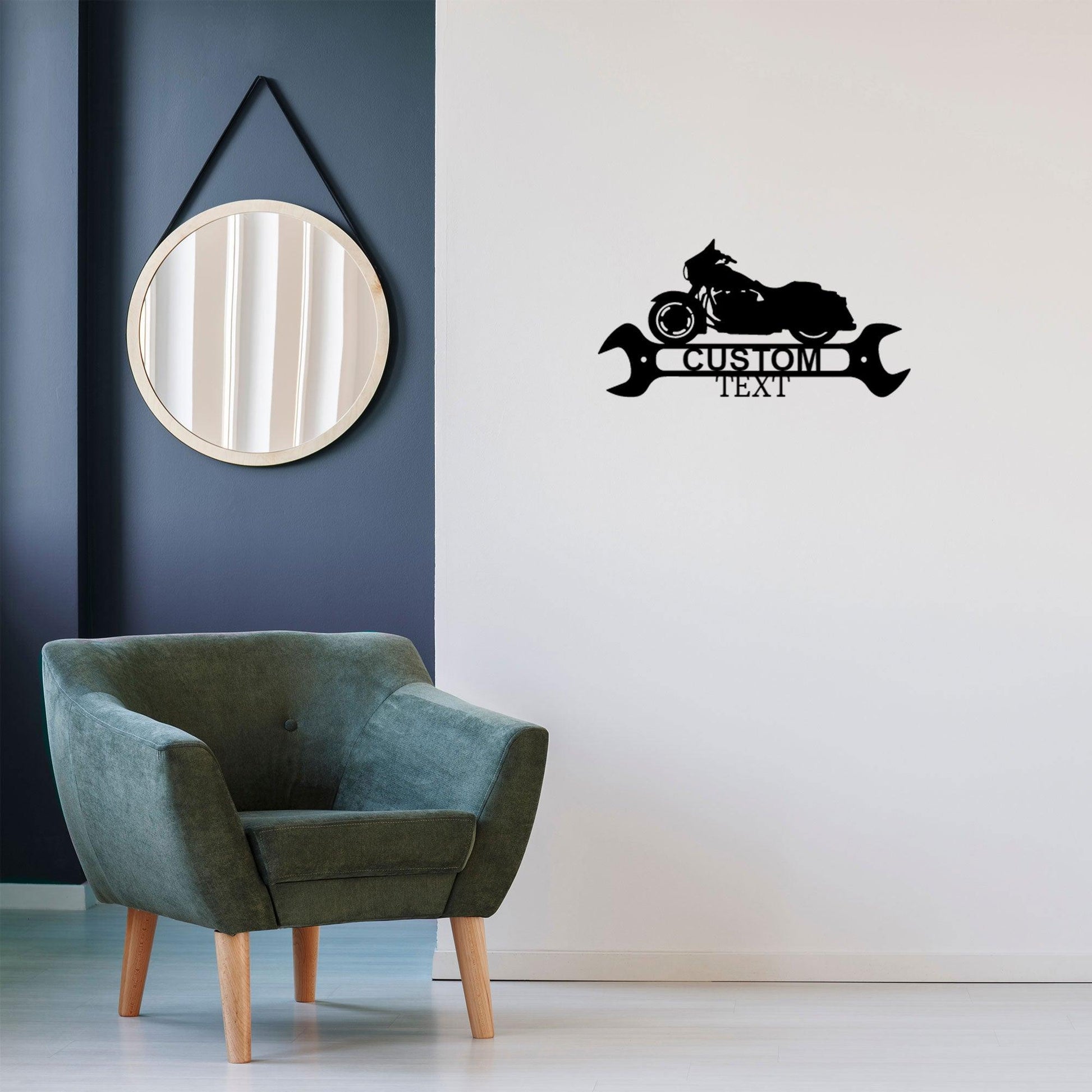 Street Glide Shop Monogram Personalized Motorcycle Indoor Outdoor Steel Wall Sign Art - Mallard Moon Gift Shop