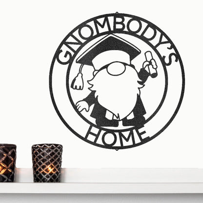 Gnome Ring Custom Monogram Metal Art Wall Sign - Mallard Moon Gift Shop