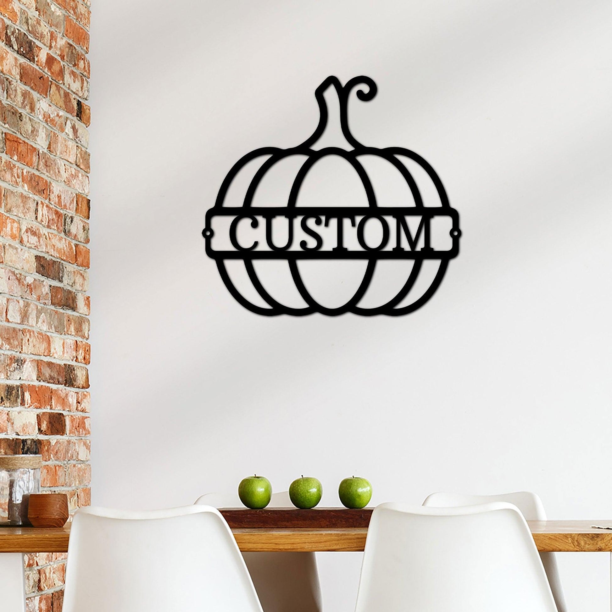 Big Pumpkin Monogram Personalized Indoor Outdoor Steel Wall Sign Art - Mallard Moon Gift Shop