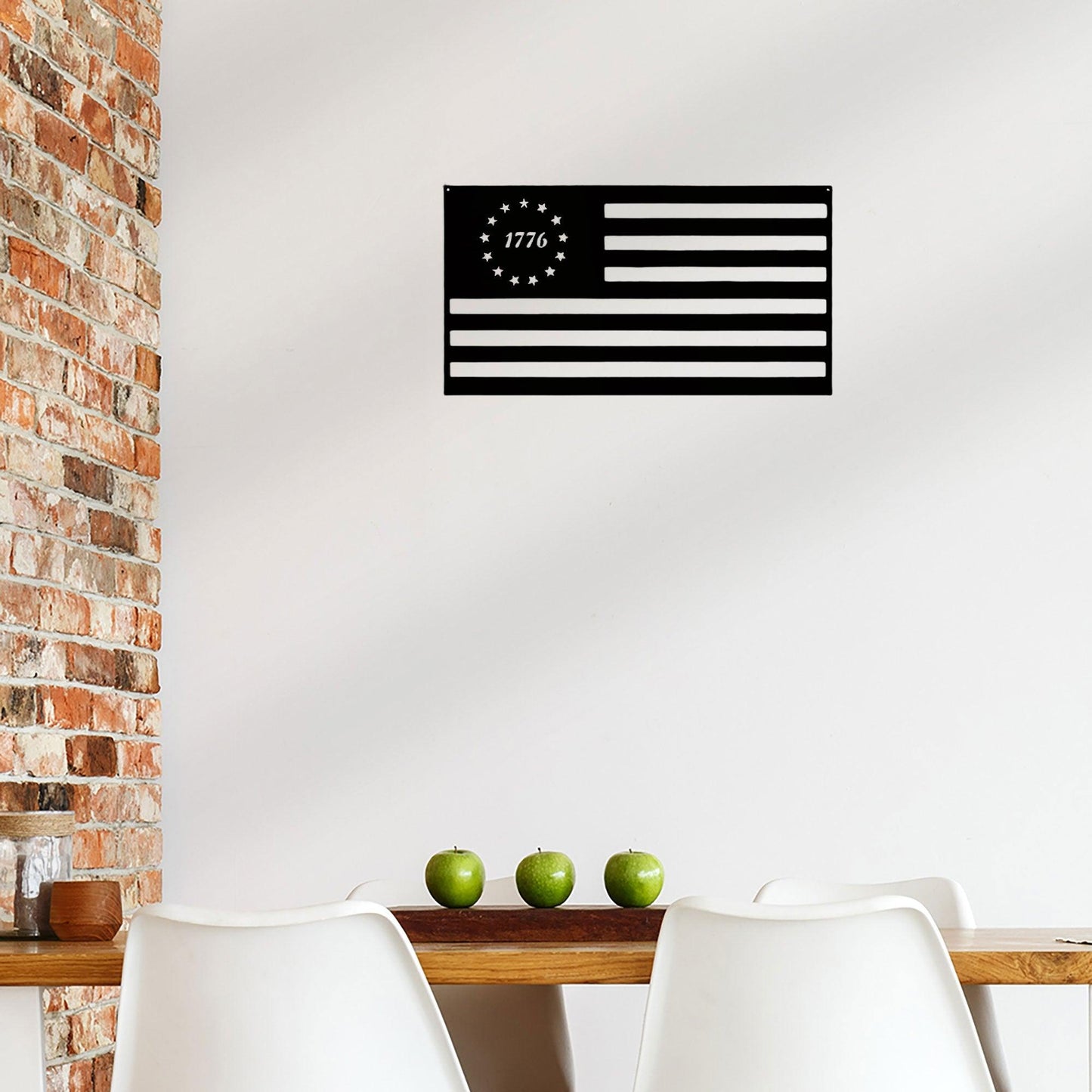 Patriotic Gift 1776 USA Flag Metal Art Wall Sign - Mallard Moon Gift Shop