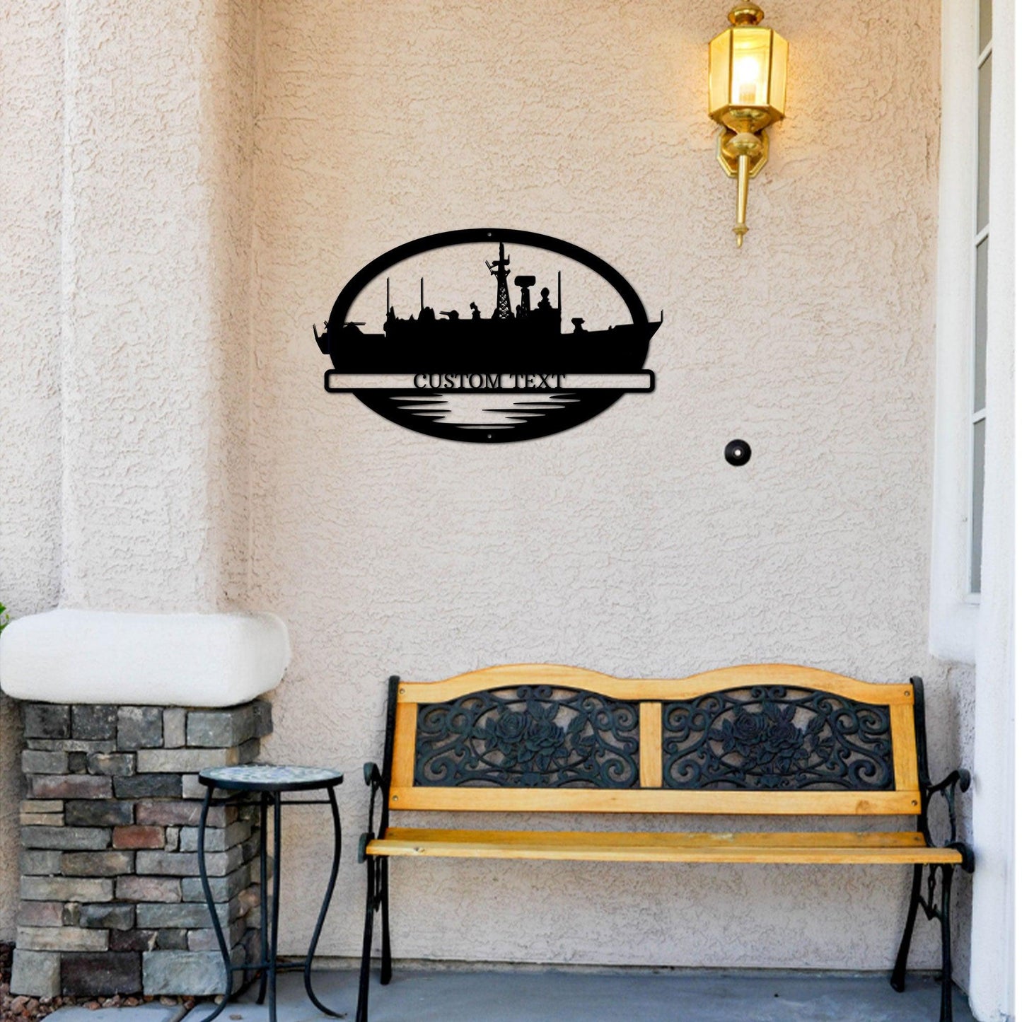 Navy Battleship USS McCluskey Silhouette Custom Metal Art Wall Sign - Mallard Moon Gift Shop
