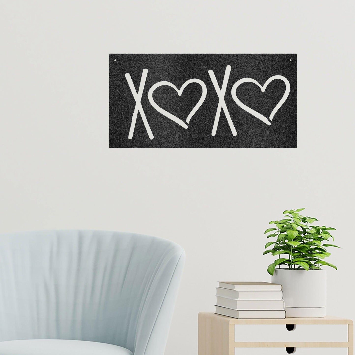 XOXO Hugs and Kisses Indoor Outdoor Steel Wall Sign - Mallard Moon Gift Shop