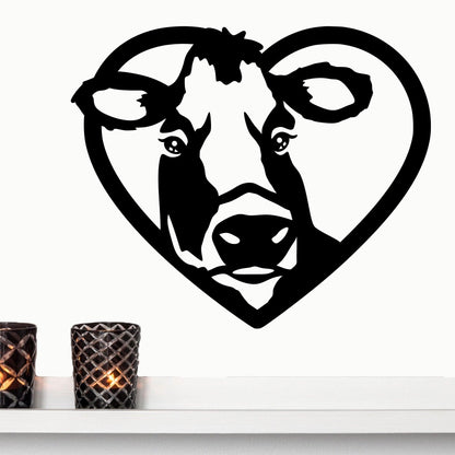I Love Cows Metal Art Wall Sign - Mallard Moon Gift Shop