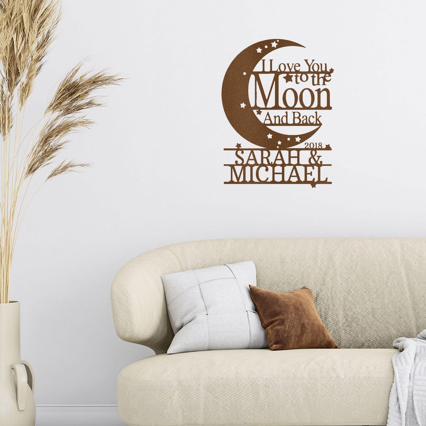 I Love You to the Moon and Back Personalized Metal Wall Art Sign - Mallard Moon Gift Shop