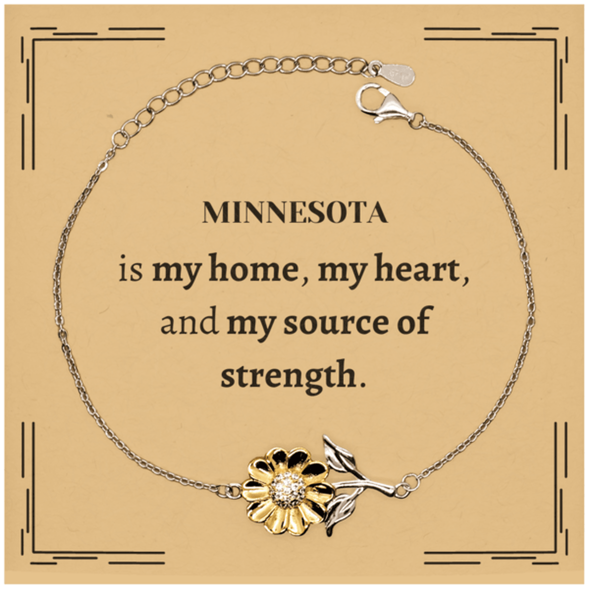 Minnesota is my home Gifts, Lovely Minnesota Birthday Christmas Sunflower Bracelet For People from Minnesota, Men, Women, Friends - Mallard Moon Gift Shop