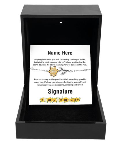 Personalized Sunflower Bracelet - Mallard Moon Gift Shop