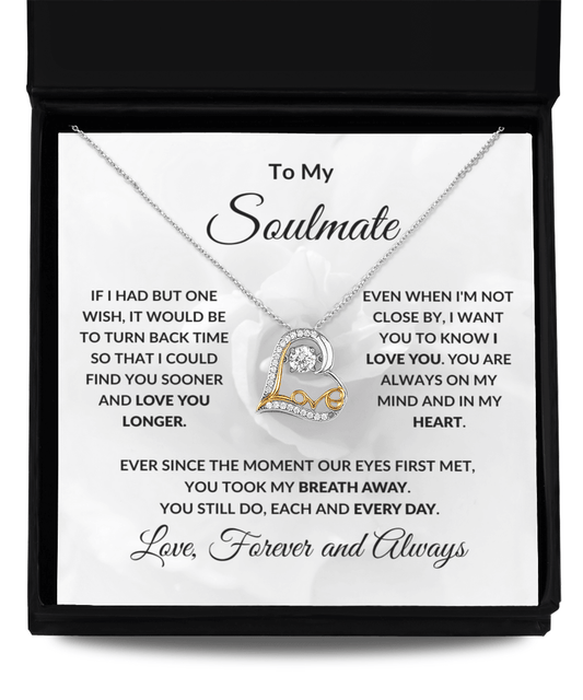 Gift for Soulmate - Love You Longer Heart Pendant Necklace - Mallard Moon Gift Shop