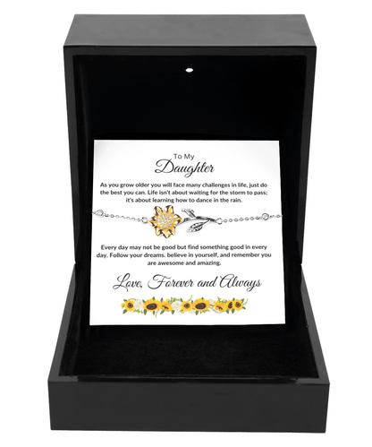 Gift for Daughter Sunflower Bracelet - Mallard Moon Gift Shop