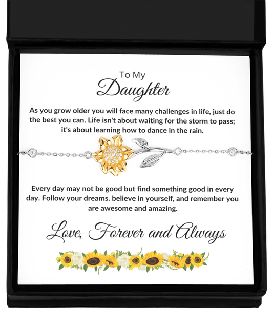 Gift for Daughter Sunflower Bracelet - Mallard Moon Gift Shop