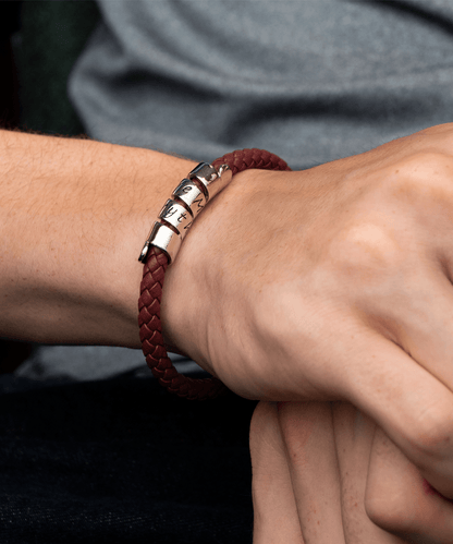 To My Husband - I Found My Love - Braided Leather Men's Bracelet - Mallard Moon Gift Shop