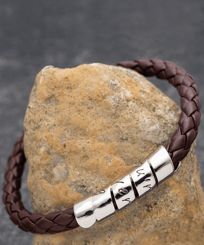 To My Husband - I Found My Love - Braided Leather Men's Bracelet - Mallard Moon Gift Shop