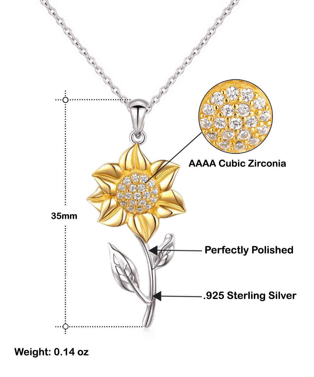 Gift for Daughter Sunflower Pendant Necklace - Mallard Moon Gift Shop