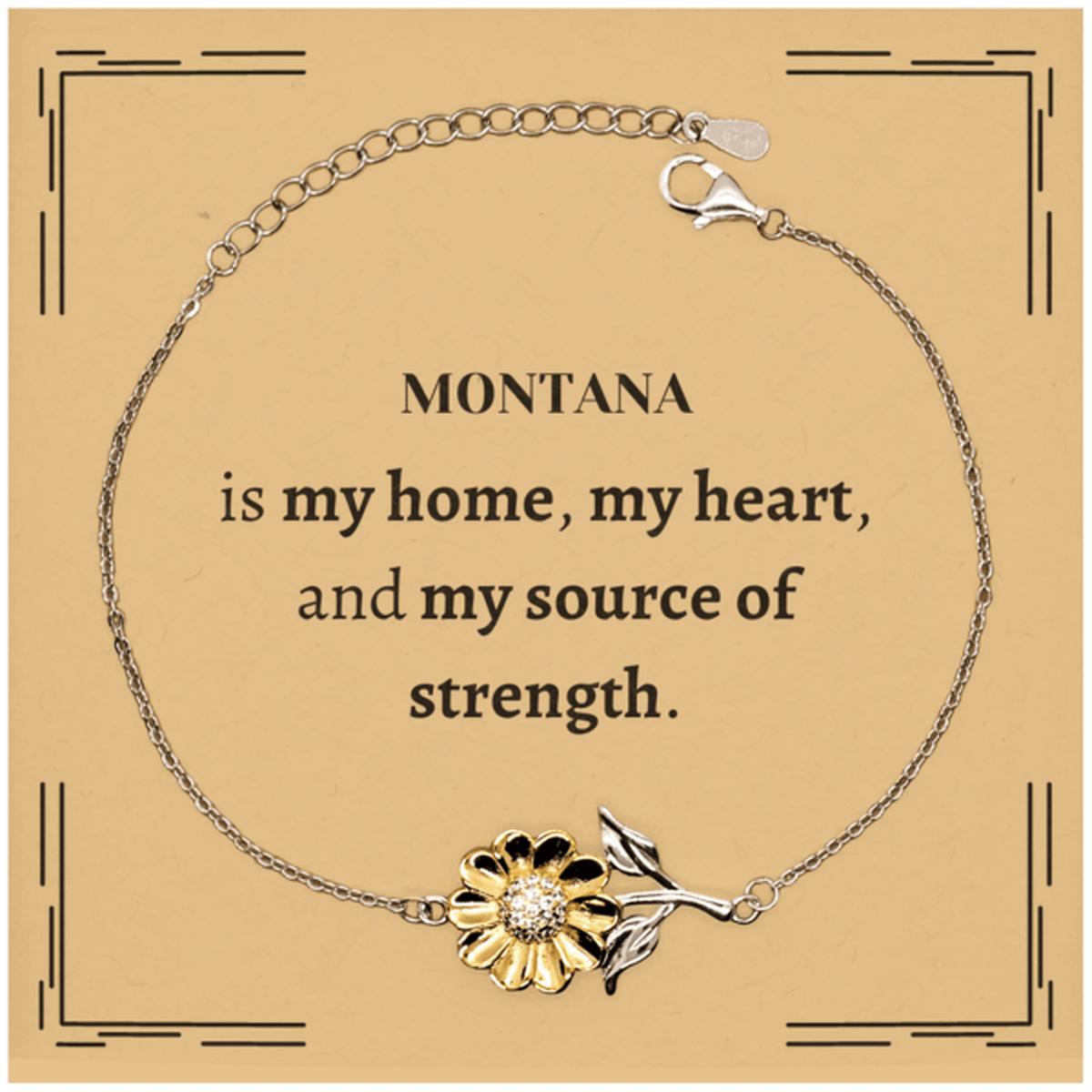 Montana is my home Gifts, Lovely Montana Birthday Christmas Sunflower Bracelet For People from Montana, Men, Women, Friends - Mallard Moon Gift Shop