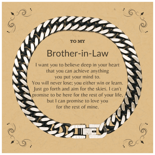 Motivational Brother-in-law Cuban Link Chain Bracelet, Cousin I can promise to love you for the rest of mine, Bracelet with Message Card For Cousin, Cousin Birthday Jewelry Gift for Women Men - Mallard Moon Gift Shop