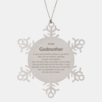 Motivational Godmother Snowflake Ornament, I can promise to love you for the rest of mine, Christmas Birthday Gifts - Mallard Moon Gift Shop