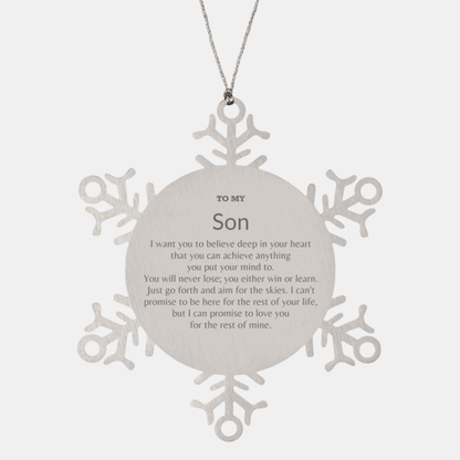 Motivational Son Snowflake Ornament, Son I can promise to love you for the rest of mine, Christmas Ornament For Son, Son Gift for Women Men - Mallard Moon Gift Shop