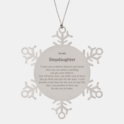 Motivational Stepdaughter Snowflake Ornament, Stepdaughter I can promise to love you for the rest of mine, Christmas Birthday Gift - Mallard Moon Gift Shop