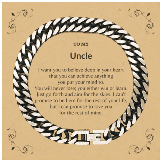 Motivational Uncle Cuban Link Chain Bracelet, I can promise to love you for the rest of my life, Birthday, Christmas Holiday Jewelry Gift - Mallard Moon Gift Shop