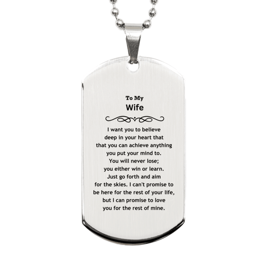 Motivational Wife Silver Dog Tag Engraved Necklace, I can promise to love you for the rest of my life, Birthday Christmas Jewelry Gift - Mallard Moon Gift Shop