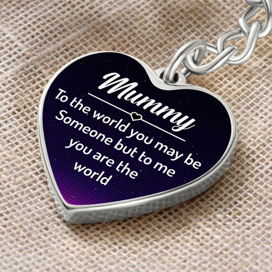 Mummy You are my World Engraved Heart Keychain - Mallard Moon Gift Shop